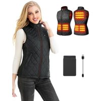 Kintiwe Heated Vest for Women,Heated Gilet with 12000mAh Battery Pack,Lightweight Thermal Body Warmer, Slim Fit Electric Rechargeable Heated Jacket S