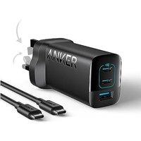 Anker 67W USB C Plug, PIQ 3.0 Compact and Foldable 3-Port USB C Charger, For iPhone 16/16 Pro/16 Pro Max/16 Plus, MacBook, iPad, Galaxy, Pixel, and Mo