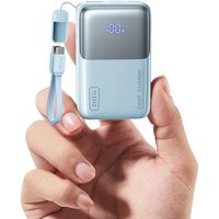 INIU Power Bank, Ultra Small 10000mAh Portable Charger, Mini 45W High-Speed Battery Pack with USB C Cable, Flight-Approved Powerbank for Trip with LED