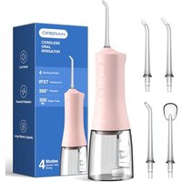 Operan Water Flossers for Teeth Cleaning Upgraded 300ml Cordless Water Dental Flosser Rechargeable Irrigator with 4 Modes 4 Jet Tips IPX7 Waterproof W