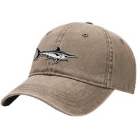 Outdoor Shaping Fish Embroidery Vintage Style, Dad Hat Soft Washed Cotton Adjustable, Baseball Cap Unstructured Casual, Unisex Classic Cap Comfortable
