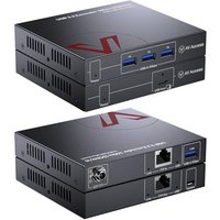 AV Access HDbaseT USB 3.2 Extender Over Ethernet Cat6a/7 100M/330FT, 4 USB 3.2 Ports 5Gbps for Long Distance Extension, 6.6FT USB C to A Cable Include