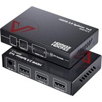 AV Access 1 in 2 Out UHD 4K@60Hz 1080p@120Hz HDMI 2.0 Splitter with Auto Downscaling,18Gbps Zero Latency, 1Ã2 4K HDMI Splitter with HDR10 and 3D, HD
