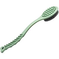 QiCheng&LYS Massage Brush Shower Back Scrubber,Shower Brush for Exfoliating Skin,Long Wooden Handle Cleans The Body Easily-14in (Green)