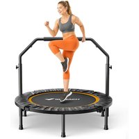 MERACH Mini Trampoline Fitness Adults - 40''/48'' Foldable Trampolines Max Load 330lb, Indoor Trampoline for Exercise Training Quiet 40'' - Include Ha