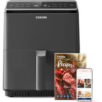 Cosori Smart AirFryer Oven, Up to 55% Energy Saving, 6.4L, App Control,12 Functions, Air Fry, Roast, Bake, Reheat & Grill, Includes Cookbook, Dishwash
