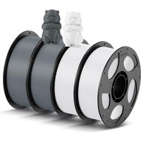 ANYCUBIC PLA Filament 1.75mm, 3D Printer Filament, Intelligent Identification, Dimensional Accuracy +/- 0.02mm, 4 Pack 1KG Reusable Spool, Gray*2+Whit
