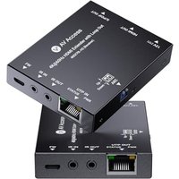 AV Access 4K@60Hz HDMI Over Ethernet Extender Over Cat6/7 Upto 230ft with Loop Out, Supports 4K 4:4:4, HDCP 2.3, Doby Atmos, DTS:X, Bi-Directional IR,
