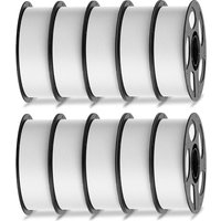 ANYCUBIC PLA Filament 1.75mm, 3D Printer Filament, Intelligent Identification, Dimensional Accuracy +/- 0.02mm, 10 Pack 1KG Reusable Spool, White*10 1