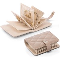 Vlando Jewellery Organiser, Foldable Earring Storage Organiser, Travel Jewellery Case with 5pcs Velvet Jewellery Pouches Bag for Necklace, Earring, Br