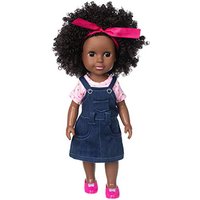 ZITA ELEMENT Black Doll 14.5 Inch Baby Girl Doll and Clothes Set African Washable Realistic Silicone Girl Dolls -Best Gift