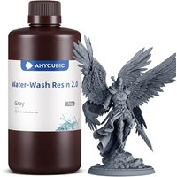 ANYCUBIC Water Washable 3D Printer Resin 2.0 with Easy Post-Processing, High Precision and High Resilience, Low Odor and Anti-Yellowing 3D Resin for L