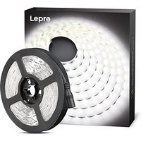 Lepro White LED Strip Light 5M (No Plug, Striplight Only), 300 LEDs, 2300lm, 6000K, Stick on LED Lights for Kitchen Cabinet Cupboard, Mirror and DIY (