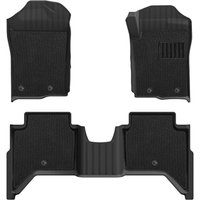 3W Floor Mats & Carpet Fit for Ford Ranger T9 2023-2026 Wildtrak/Raptor, All Weather Dog Friendly Mats TPE Custom Fit Ford Ranger, Waterproof Non-Slip