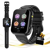 Retysaz Kids Smart Watch 24 Game Smart Watch for kids Pedometer 2 HD Cameras Fashion Smartwatches for Children 3-14 Great Gifts To Girls Boys (Black)