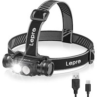 Lepro Head Torch Rechargeable, Lightweight Al Alloy 2-in-1 Detachable Headlamp 1000LM Super Bright with 6 Modes, 10Hrs+, IP65 Waterproof 180°Adjustab