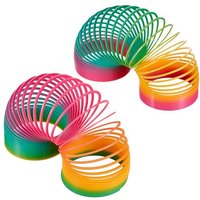 THE TWIDDLERS 4 Pack Large Rainbow Spring Toys (10x10cm) - Magic Coils for Kids Party Bag Fillers, Sensory Fidget Play, Birthday Gifts & Classroom Rew
