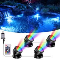 POPOSOAP RGB Underwater Pond Lights with Timer, 20 Colors Dimmable Submersible Led Fountain Lights with IP68 Waterproof, Support Remote Control for Ou