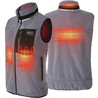 PROSmart Heated Gilet Polar Fleece Lightweight Heated Vest with USB Battery, Unisex L Grey
