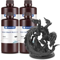 ANYCUBIC Water Washable 2.0 3D Printer Resin, 405nm High Precision and Anti-Yellowing 3D Resin, High Resilience, Easy Post-processing Photopolymer Res
