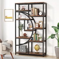 Tribesigns Bookshelf Industrial 5 Tier Etagere Bookcase, Freestanding Tall Bookshelves Display Shelf Storage Organizer with 9-Open Storage Shelf for L