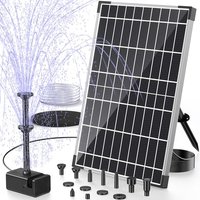 POPOSOAP Solar Pond Pump, 12W Solar Fountain with 4200 mAh Battery Backup, Day and Night Working Mode, Decorative Water Fountain for Garden Pond, Easy