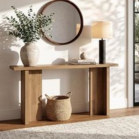 Tribesigns 63-Inch Long Console Table, Rectangular Sofa Table Behind The Couch, Farmhouse Entryway Table for Entrance, Hallway, Living Room, Brown