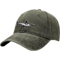 Outdoor Shaping Fish Embroidery Vintage Style, Dad Hat Soft Washed Cotton Adjustable, Baseball Cap Unstructured Casual, Unisex Classic Cap Comfortable