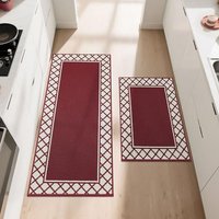 COSY HOMEER 2 Pieces Absorbent Kitchen Runner Rug Mats, 60x89cm+60x152cm, Extra Nonslip TPR Backed Carpet Rugs for Kitchen, Soft Standing & Machine Wa