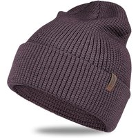 Outdoor Shaping Soft Merino Wool Blend Knit Cuffed Beanie for Men Women Winter Warm Ski Skull Caps Dark Purple