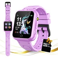 Retysaz Kids Smart Watch 24 Game Smart Watch for kids Pedometer 2 HD Cameras Fashion Smartwatches for Children 3-14 Great Gifts To Girls Boys (Purple)