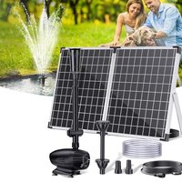 POPOSOAP Solar Water Fountain, 12W Solar Fountain Pump with Dry Run Protect and 600LPH Adjustable Flow Rate, Clear Tubing & 16.4Ft Cord Length for Pon