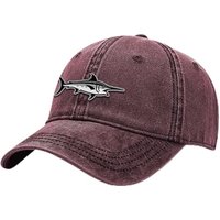 Outdoor Shaping Fish Embroidery Vintage Style, Dad Hat Soft Washed Cotton Adjustable, Baseball Cap Unstructured Casual, Unisex Classic Cap Comfortable