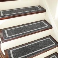COSY HOMEER Carpet Stair Treads, Non-Slip Indoor Carpet Treads for Stairs for Kids Elders and Dogs, 100% Polyester Quick Peel Self-adhesive Stair Runn
