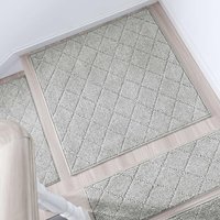 COSY HOMEER 76 x 76cm Staircase Corner Mats for Indoor Stairs, Washable 100% Polyester Carpet Staircase Mat for Kids Elders Dogs with TPE Backing, 1pc