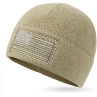 Outdoor Shaping American Flag Fleece Watch Cap, USA Multi-Season Army Military Tactical Beanie, Winter Warm Beanie One Size Olive