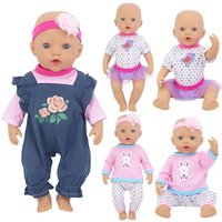ZITA ELEMENT 3 Sets Baby Doll Clothes for 14-18 Inch Dolls, 16 Inch Baby Doll Clothes Dresses and Accessories Outfits for New Born 15 Inch Baby Dolls(