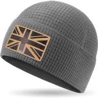 Union Jack Waffle Thermal Beanie â Recycled Polyester, Double-Layer Hem, Soft Warm Lightweight UK Flag Hat for Men & Women, Outdoor, Hiking, Running