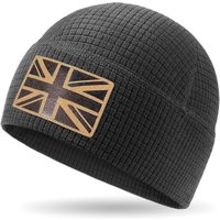 Union Jack Waffle Thermal Beanie â Recycled Polyester, Double-Layer Hem, Soft Warm Lightweight UK Flag Hat for Men & Women, Outdoor, Hiking, Running