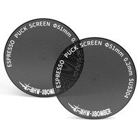 MHW-3BOMBER 51mm Espresso Puck Screen 2Pcs, 0.2mm Ultra-Thin Titanium Coated Reusable Coffee Filter, Compatible with 51mm Portafilter Baskets, Durable