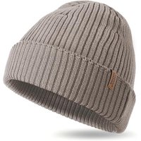 Outdoor Shaping Merino Wool Beanie for Men & Women, Unisex Daily Cuffed Plain Knit Hat, Soft Warm Winter Hat One Size khaki