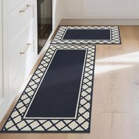 COSY HOMEER Absorbent Kitchen Runner Rug Mats 2 Pieces, 50x76cm+50x122cm, Extra Nonslip TPR Backed Carpet Rugs for Kitchen, Soft Standing & Machine Wa