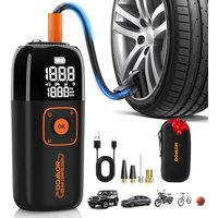 Cordless Tyre Inflator, Car Tyre Inflator Air Compressor, Portable USB Rechargeable Electric Bike Pump 150 PSI, Tyre Pump with Pressure Gauge for Car