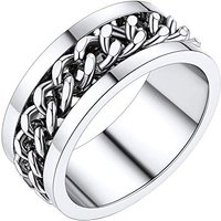 PROSTEEL Mens Cool Spinner Ring Cuban Link Ring, Stainless Steel/Gold Plated/Black (Send Gift Box) A-stainless W 1/2