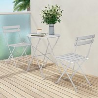 Grand patio Bistro Set, Garden Furniture Set, 2 Chairs and 1 Table, Premium Steel, Easy to Fold, Patio Table Chairs for Balcony,Yard, Garden (Chalkine