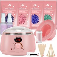 Waxing Kit -Digital Warmer Machine for Hair Removal with 4 Packs of Hard Beads & Silicone Wax Pot for Full Body, Legs, Face, Eyebrows, Bikini, Brazili