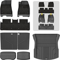 3W Floor Mats & Carpets & Boot Liners & Seats Back Cover Fit for Tesla Model 3 2024 2025 2026 Highland, TPE All Weather Full Set Car liners and Cargo