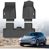 3W Floor Mats Fit for Tesla Model Y Juniper Premium Performance New Standard 2025 2026, Thorex⢠All Weather Dog Friendly Full Coverage 1st and 2nd C