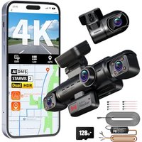 Hupejos Dash Cam 4 Channel 4K, 360° Dashcam 4K+1080P*3 Car Camera, STARVIS 2 IMX675 Sensor, 24H Parking Mode Built-in Radar, AI Car Dash Cam Driver M