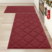 COSY HOMMER Nonslip Kitchen Rug Set 2 Pack, 51x76cm+51x122cm, 100% Polyester Absorbent Soft Kitchen Floor Mats Carpet Rug Mat Runners,Machine Washable
